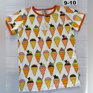 Smafolk Kids Ice Cream Cone Tee - Orange and White